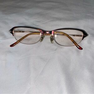 Fossil Women's Red Tortoiseshell Half-Rim Eyeglasses
